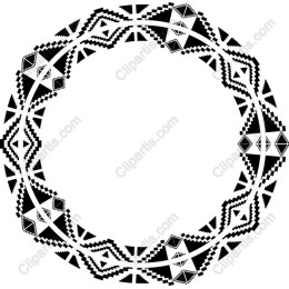 Geometric Black and White Circle Frame
