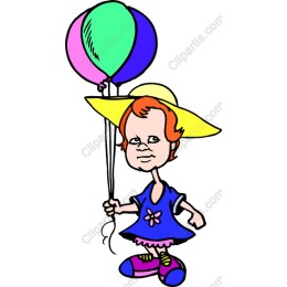 Cheerful Girl with Balloons