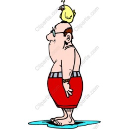 Cheerful Beach Man with Bird