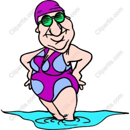 Cheerful Elderly Swimmer