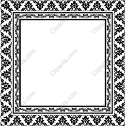 Elegant Black and White Floral Frame