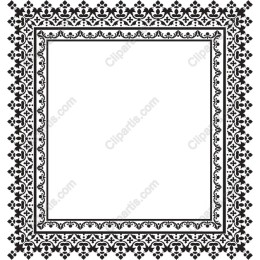 Ornate Black and White Decorative Frame