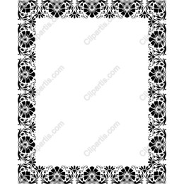 Elegant Black and White Floral Frame