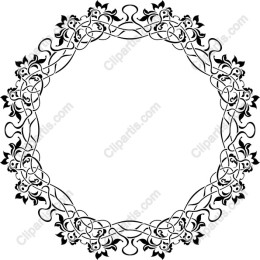 Elegant Black Decorative Floral Frame