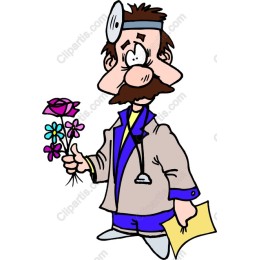 Whimsical Doctor with Flowers