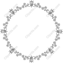 Floral Round Frame