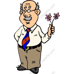 Charming Elderly Man with Flowers