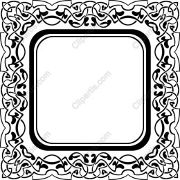 Intricate Black-and-White Decorative Frame