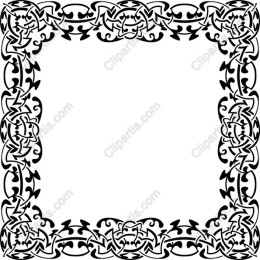 Intricate Tribal Frame in Black and White