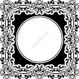 Intricate Black and White Decorative Frame