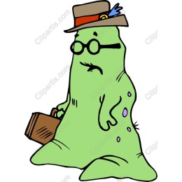 Charming Green Blob Character