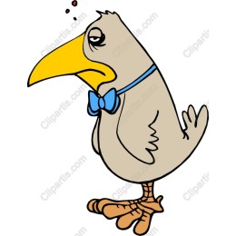 Whimsical Bird with Bow Tie