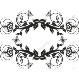 Charming Floral Vines with Butterflies