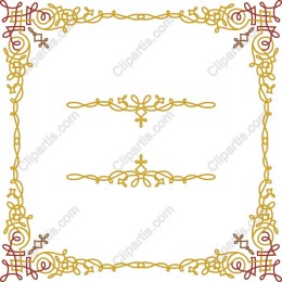 Elegant Ornamental Border in Gold and Maroon