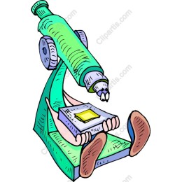 Cheerful Cartoon Microscope