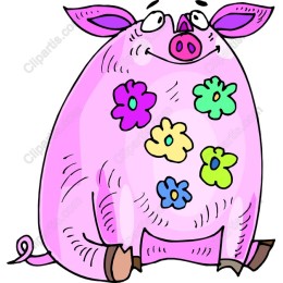 Whimsical Decorated Pig