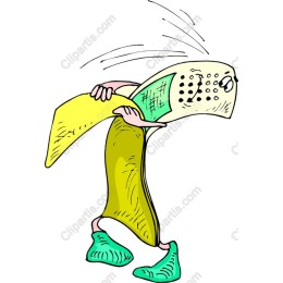 Quirky Character Holding Paper