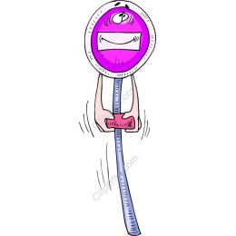 Whimsical Purple Lollipop Character