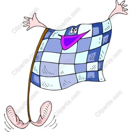 Cheerful Checkered Flag Character