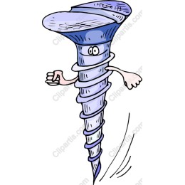 Whimsical Cartoon Screw