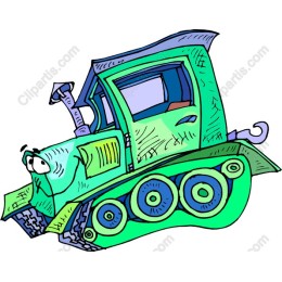 Whimsical Green Construction Vehicle
