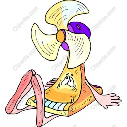 Cheerful Cartoon Fan