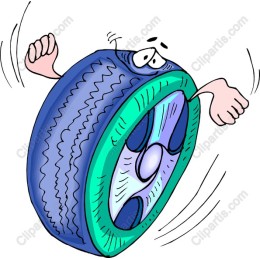 Whimsical Cartoon Tire Character