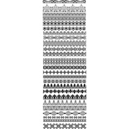 Elegant Black and White Floral Borders