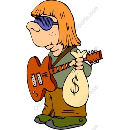 Chill Musician with Guitar and Money Bag