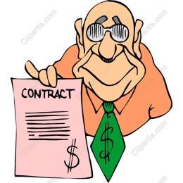 Cartoon Character with Contract
