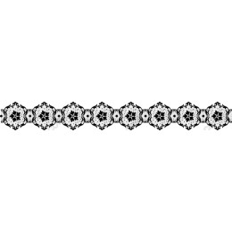 Black and White Floral Decorative Border