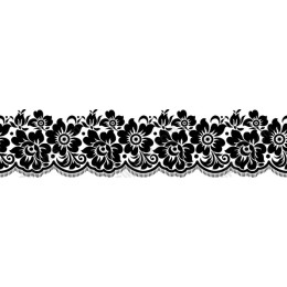 Black Floral Border Clipart