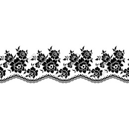 Black Floral Lace Border