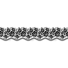 Elegant Black Floral Lace Border