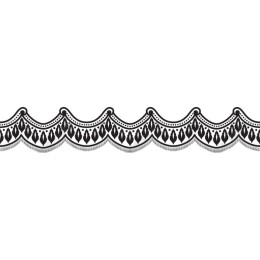 Elegant Black and White Lace Border