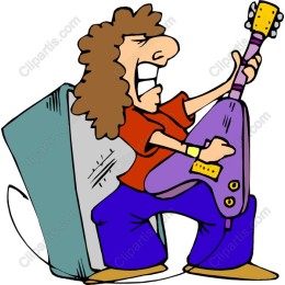 Vibrant Cartoon Guitarist