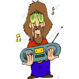 Retro Music Character with Boombox