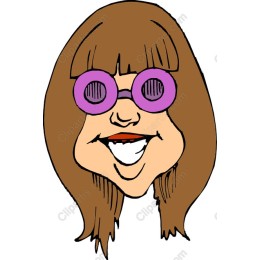 Whimsical Playful Character with Purple Glasses
