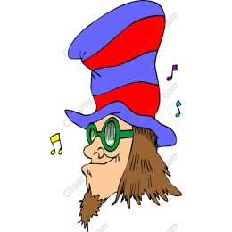 Whimsical Striped Hat Character