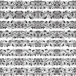 Elegant Black and White Floral Vintage Seamless Pattern