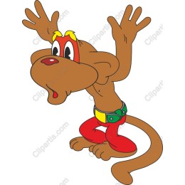 Playful Cartoon Monkey