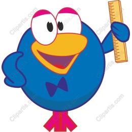 Cheerful Blue Bird with Ruler