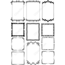 Elegant Frame Clipart Bundle: 12 Intricate s