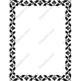 Elegant Black Floral Border
