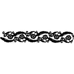 Black Floral Decorative Border