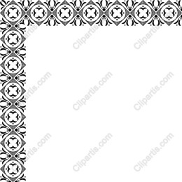 Elegant Floral Border in Black and White