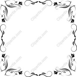 Elegant Black and White Floral Border