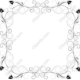 Elegant Black and White Floral Frame