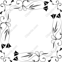 Elegant Black Floral Border