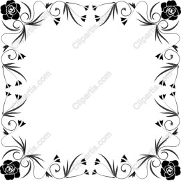 Elegant Black Floral Frame